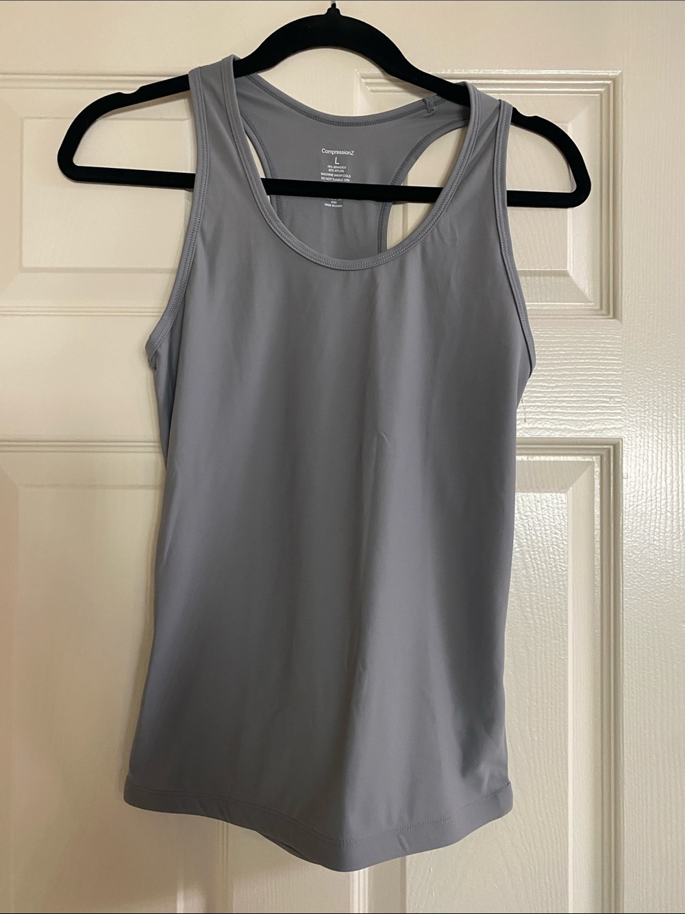Light Gray Racerback Tank Top — Performance Stretch